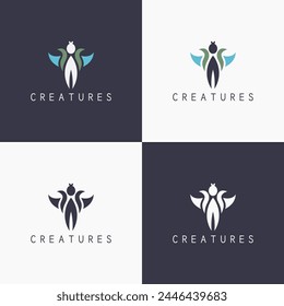 Creature logo vector. Paradise creature logo for hotel and apartments company.