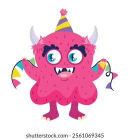 creature monster birthday party isolated