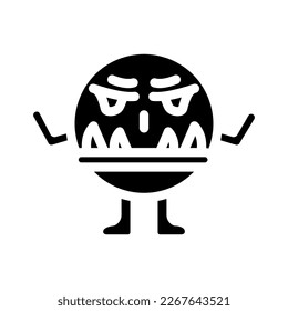 creature monster cute glyph icon vector. creature monster cute sign. isolated symbol illustration