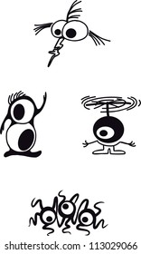 creature monster with five eyes - illustration