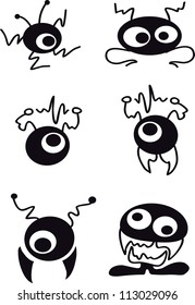 creature monster with five eyes - illustration