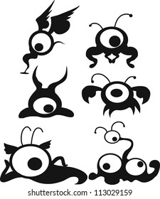 creature monster with five eyes - illustration