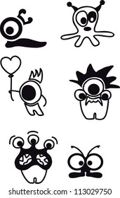 creature monster with five eyes - illustration