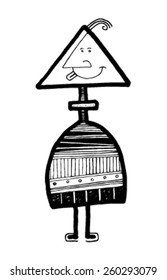 CREATURE people funny caricature graphic simple figure cartoon triangle head tongue out stupid funny