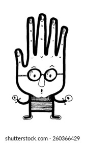CREATURE people funny caricature graphic simple figure cartoon hand guy glasses surprise