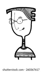 CREATURE people funny caricature graphic simple figure cartoon glasses hair nerd smart wicked