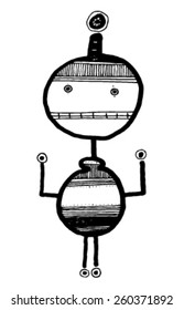 CREATURE people funny caricature graphic simple figure cartoon circle head teeth eyes circle body