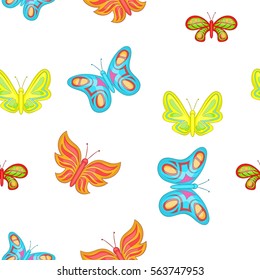 Creatures butterflies pattern. Cartoon illustration of creatures butterflies vector pattern for web