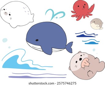 Creatures that live in the rolling sea