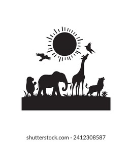 Creatures of the twilight: Animals silhouette, a glimpse into the mystical moments of wildlife - animals silhouette wildlife Silhouette - animals vector
