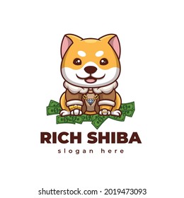 Creatuve Cartoon Doge Shiba Inu Character Mascot Logo