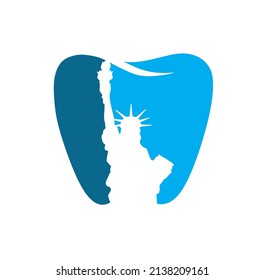 creatuve design of tooth and liberty statue