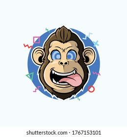 Creazy gamer monkey vector illustration