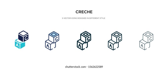 creche icon in different style vector illustration. two colored and black creche vector icons designed in filled, outline, line and stroke style can be used for web, mobile, ui