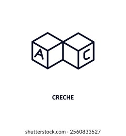 creche outline icon.  Thin line icon from education collection. Editable vector isolated on white background