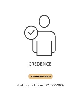 credence icons  symbol vector elements for infographic web