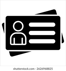 Icono de credenciales. Ilustración de glifo de Vector simple