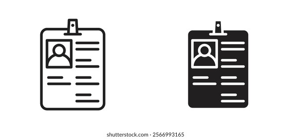 Credential icons in outline and fill. vector illustration for ui.
