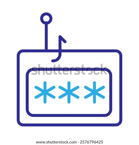 Credential Theft Icon – Screen with Password Representing Stolen User Authentication Data
