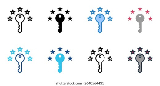 Credentialed icon set multiple style collection 
