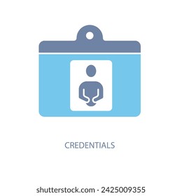 credentials concept line icon. Simple element illustration. credentials concept outline symbol design.
