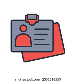 credentials icon. vector.Editable stroke.linear style sign for use web design,logo.Symbol illustration.