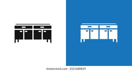 Credenza icon Flat vector set outline