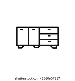Credenza icon vector line logo art