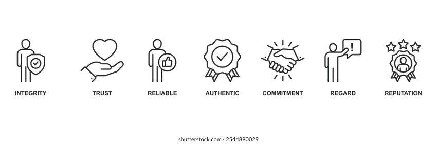 Credibility banner web icon vector illustration concept with icon