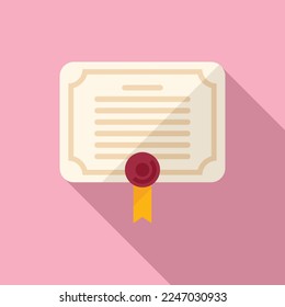 Diploma de credibilidad icono vector plano. Confianza en el cliente. Revisión en línea