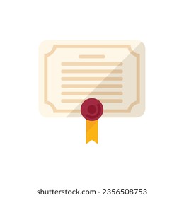 Credibility diploma icon flat vector. Customer trust. Online review isolated
