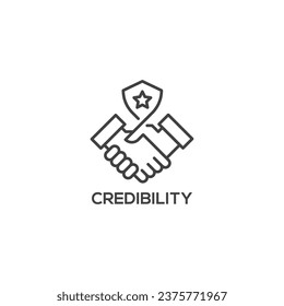 Credibility icon, business concept. Modern sign, linear pictogram, outline symbol, simple thin line vector design element template