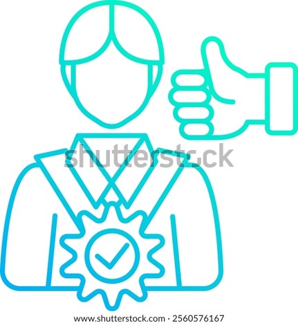 Credibility Icon - Line Style - Meritocracy Theme