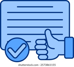 Credibility Icon - Lineal Blue Style - Critical Thinking Theme