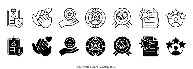 Credibility icon set. regard and reputation symbol. Vector illustration