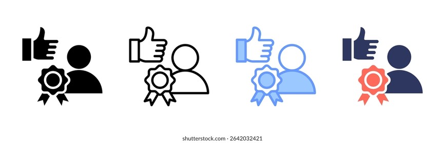 Credibility icon sheet multiple style collection