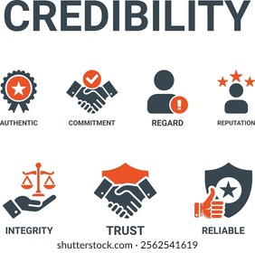 Credibility Icon Vector Art, Icons, and Graphics, Credibility icons set