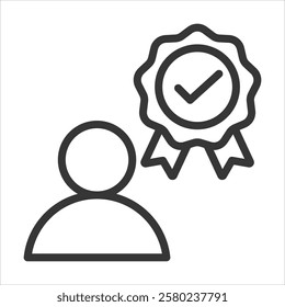 Credibility Outline Icon Vector Illustration