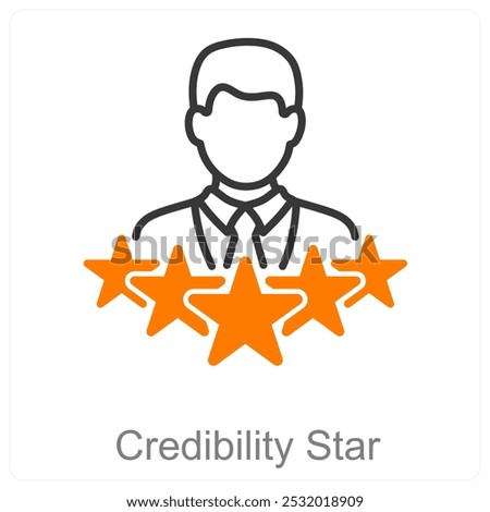 Credibility Star and rating icon concept