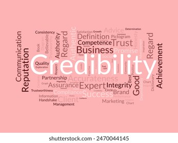 Credibility word cloud template. Business concept vector tagcloud background.