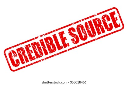 CREDIBLE SOURCE Red Stamp Text On White