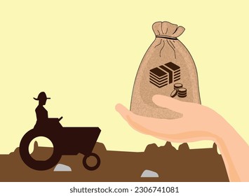 credit to agriculture, financial support to agriculture. vector