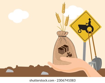 credit to agriculture, financial support to agriculture. vector