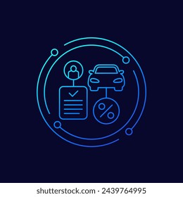 credit application, car loan icon, linear design