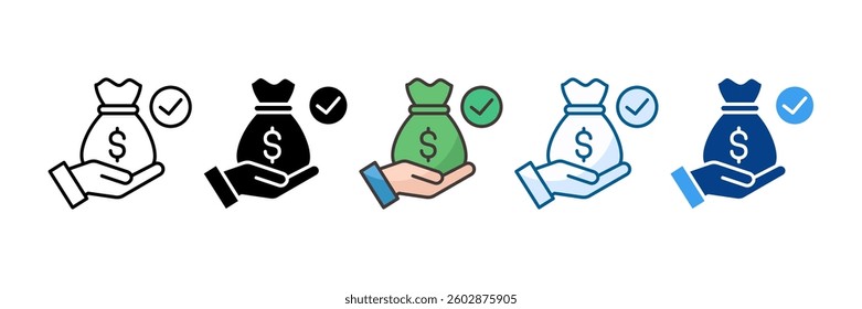 Credit Approval Icon Set Multiple Style Collection