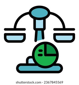 Credit balance icon outline vector. Small bank. Document economy color flat