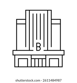 credit bank building line icon vector. credit bank building sign. isolated contour symbol black illustration