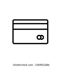 Credit, Bank Card Vector Thin Icon. Linear UI style. Icon or Web design and Mobile App. One icon from the outline set in Pixel Perfect style. Editable vector stroke. 64x64 Pixel Perfect, 2 px outline