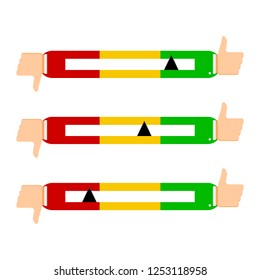 Credit bar score like and dislike. Yes or no approve for customer. Vector illustration
