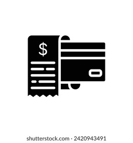Credit Bill Filled Icon Vector Illustration